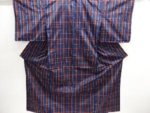 未使用品　格子織出し着物アンサンブル